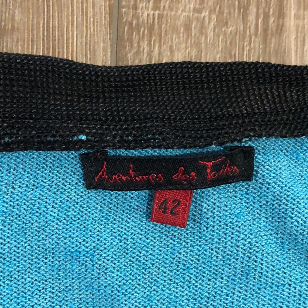 AVENTURES DES TOILES Short Sleeve Knit Sweater Top - Picture 2 of 7